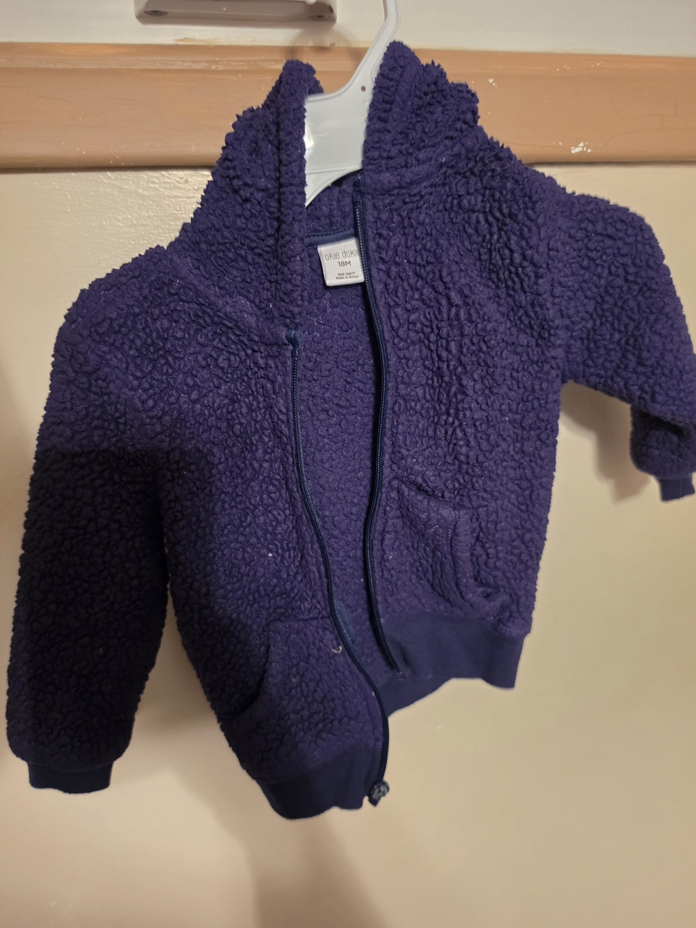 okie dokie Plush Blue Zip-Up Jacket